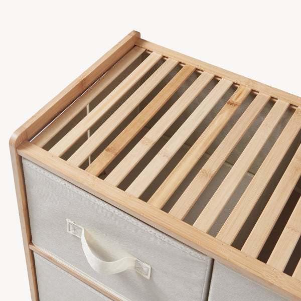 Commode Maldon avec tiroirs en tissu Naturel/Beige [en.casa]