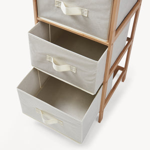 Commode Maldon avec tiroirs en tissu Naturel/Beige [en.casa]