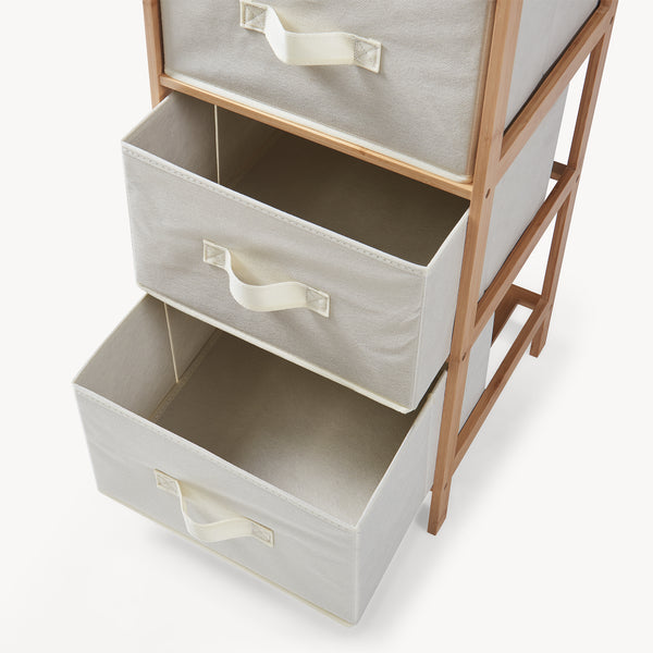 Commode Maldon avec tiroirs en tissu Naturel/Beige [en.casa]