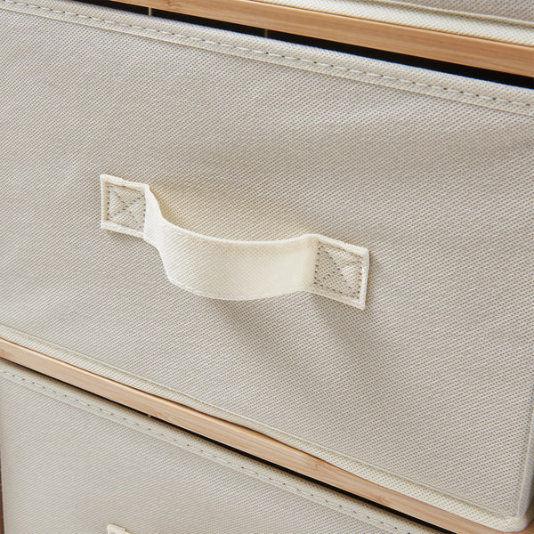 Commode Maldon avec tiroirs en tissu Naturel/Beige [en.casa]