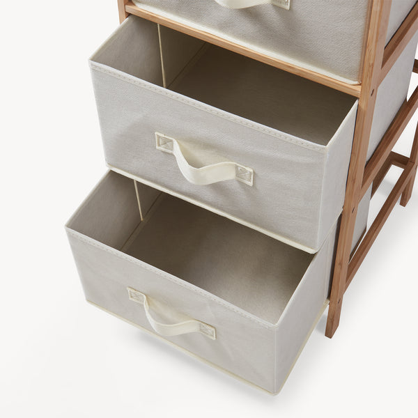 Commode Maldon avec tiroirs en tissu Naturel/Beige [en.casa]