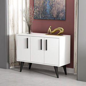 Armoire d'appoint Gedved avec 3 portes Blanc [en.casa]