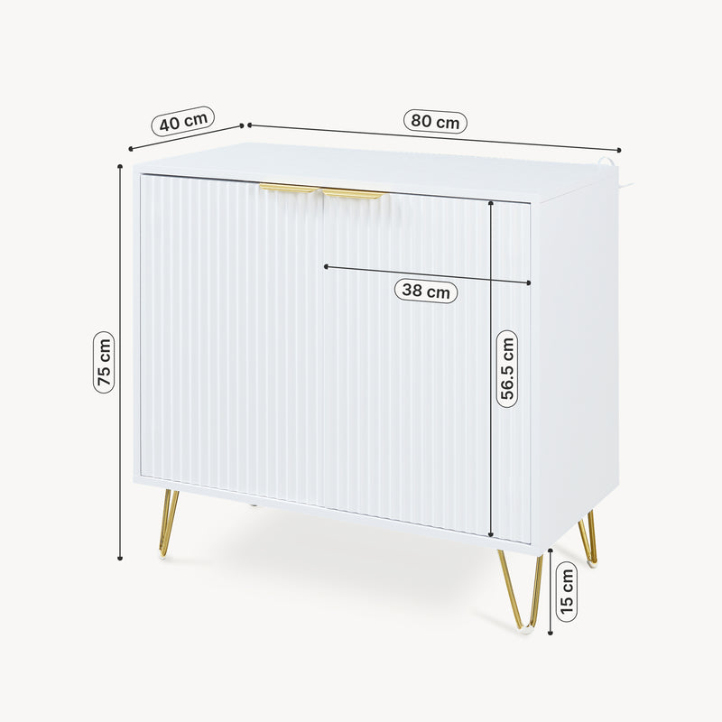 Croquis coté Buffet Trondi 75 x 80 x 40 cm [en.casa]