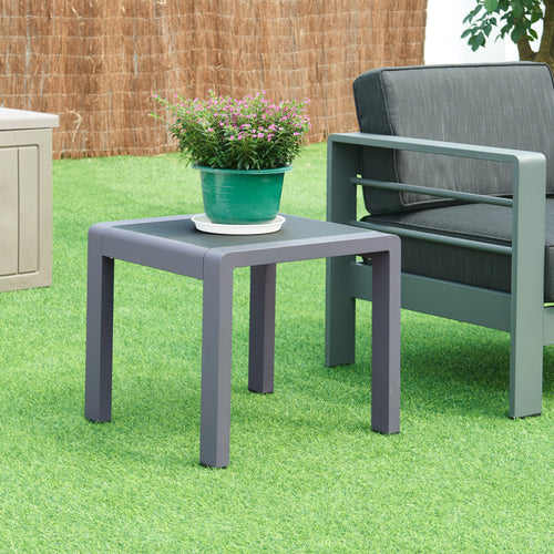Table d'appoint de jardin Avise verre trempé 46 x 51 x 51 cm anthracite casa.pro