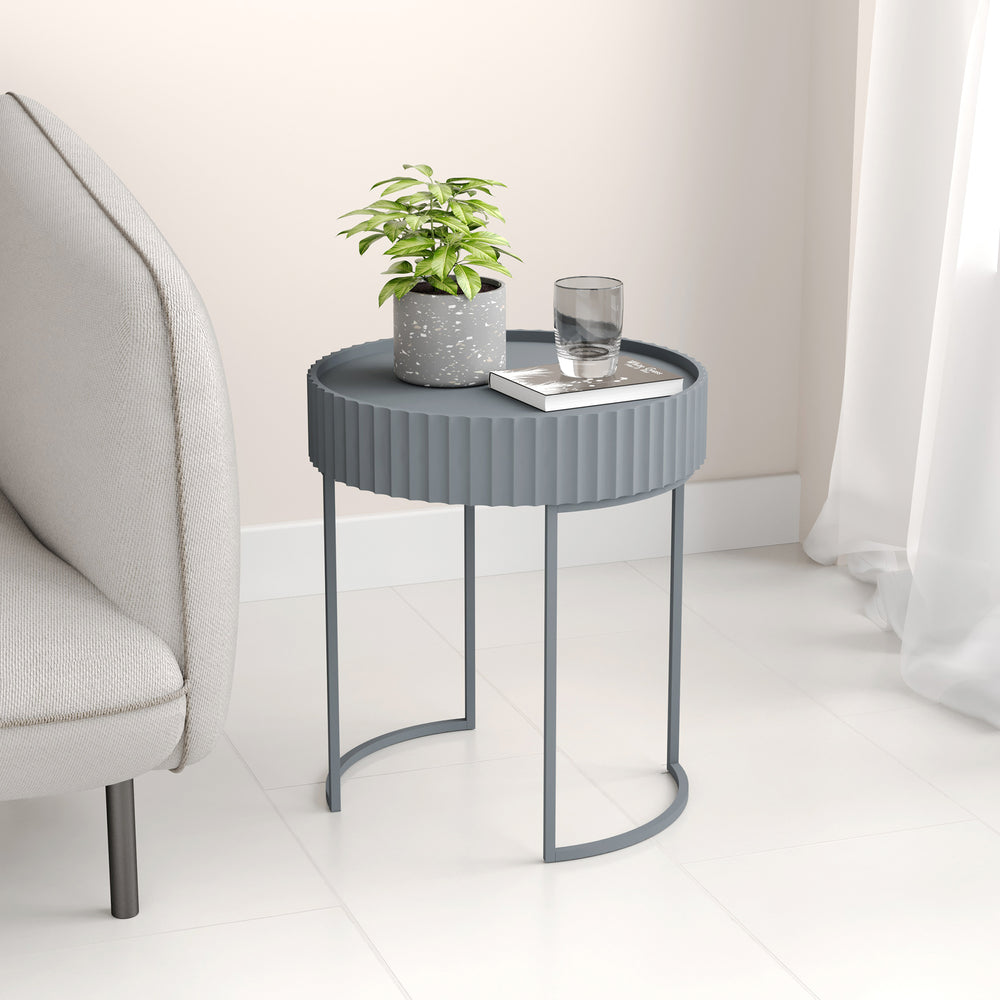 Table d’appoint Rill avec plateau rond 46 x 40 cm [en.casa]
