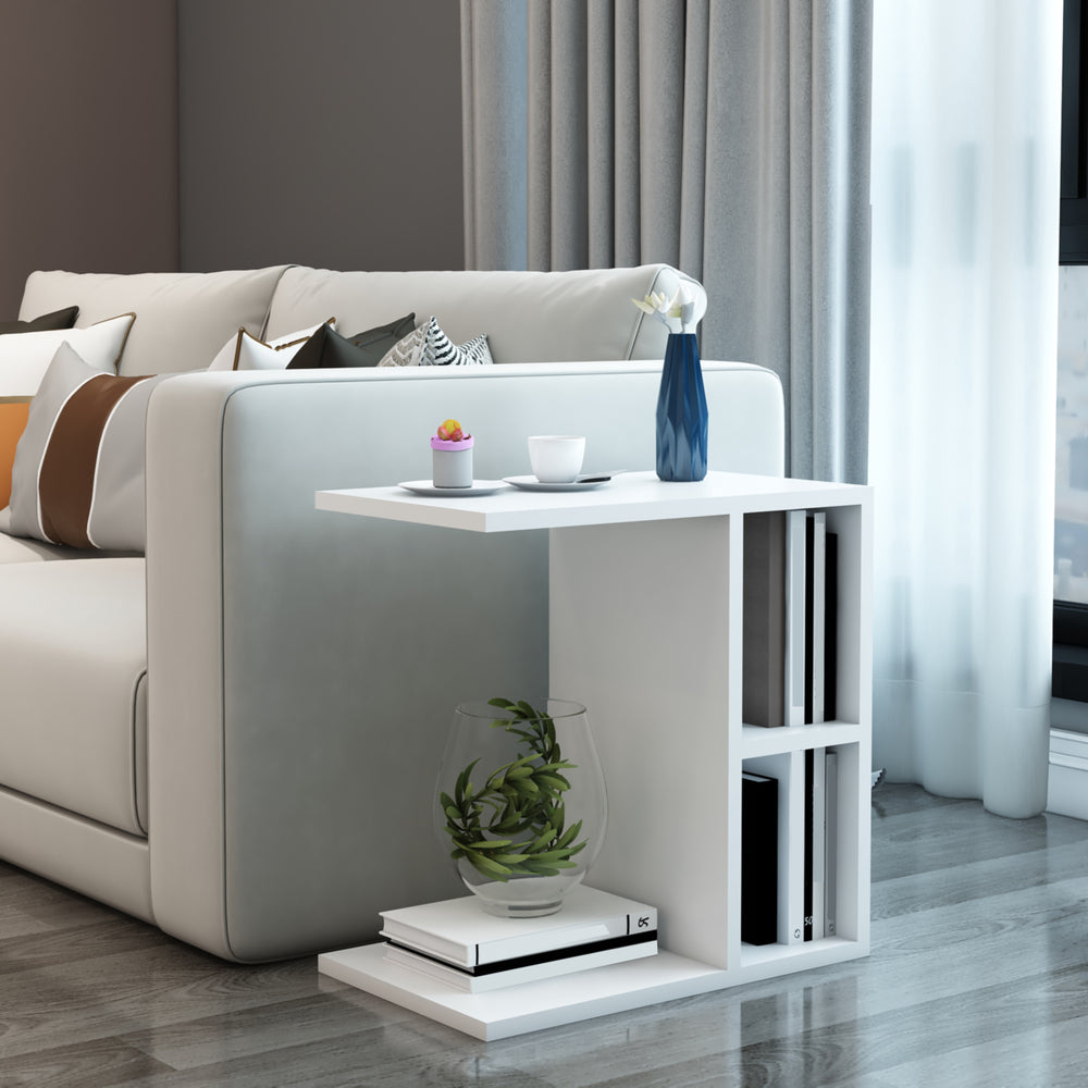 Table d’appoint Ravnsborg 50x50x30 cm blanc [en.casa] - premiumXL