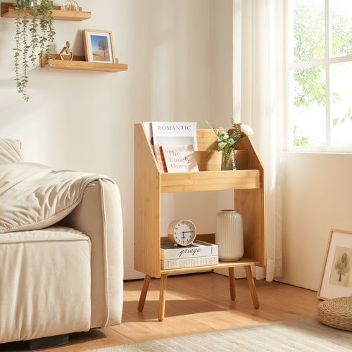 Table d'appoint Inderøy 80x50x25 cm Bambou [en.casa]