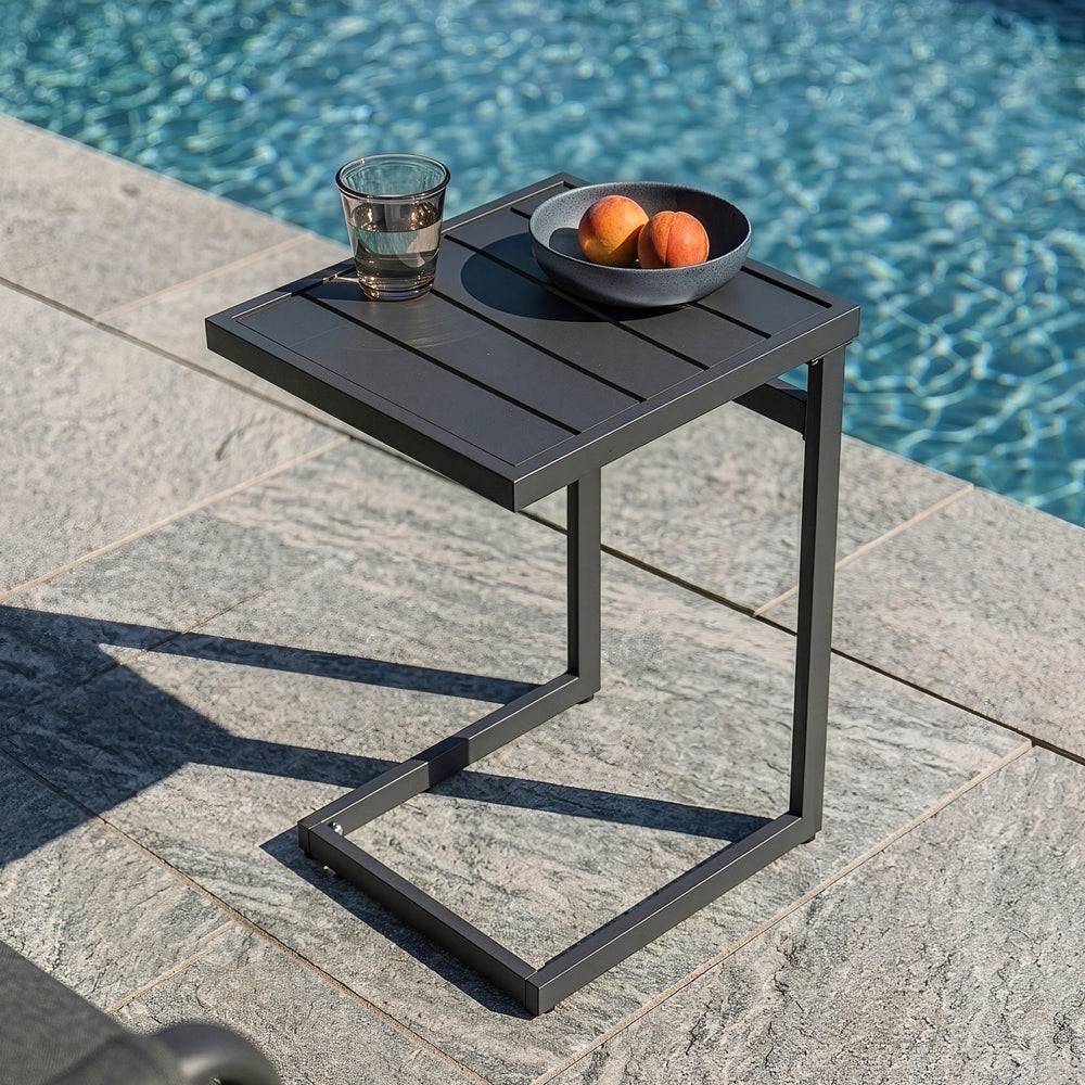 Table d'appoint de jardin Gaby acier 58 x 40 x 30 cm gris anthracite casa.pro