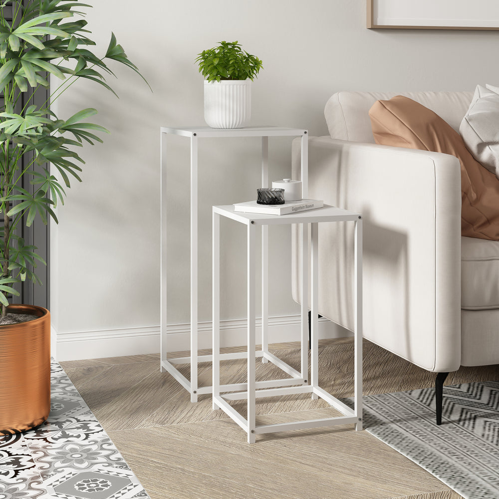 Table d’appoint Åseral lot de 2 – forme colonne, différentes couleurs [en.casa] - premiumXL