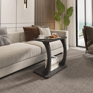 Table d'appoint Stattela en forme de C 59x35x56 cm [en.casa]