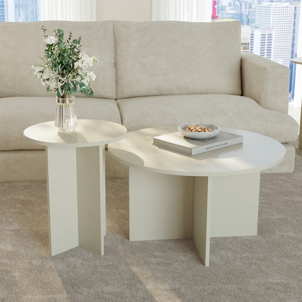 Lot de 2 tables basses gigognes Verummetka [en.casa]