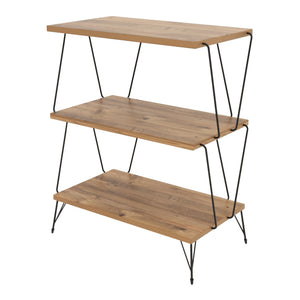 Table d'appoint Bamble avec 2 étagères panneau de particules métal 46 x 30 x 76 cm [en.casa]