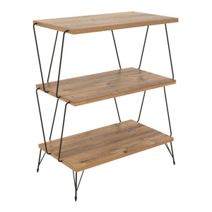 Table d'appoint Bamble avec 2 étagères panneau de particules métal 46 x 30 x 76 cm [en.casa]