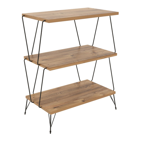 Table d'appoint Bamble avec 2 étagères panneau de particules métal 46 x 30 x 76 cm [en.casa]