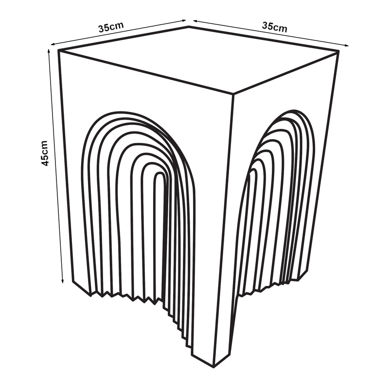 Croquis coté Table d'appoint Elverumn 45 x 35 x 35 cm [en.casa]