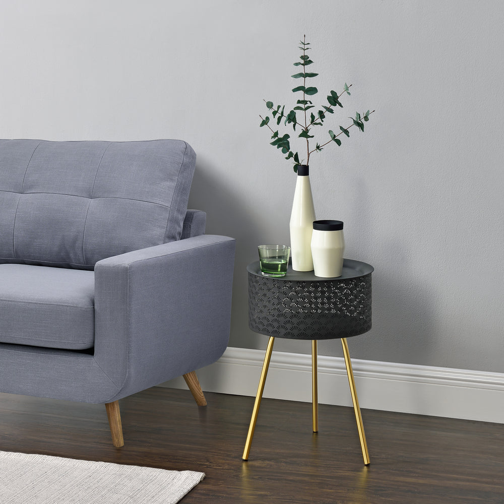 Table d’appoint Forshaga noir - or diff. tailles [en.casa] - premiumXL