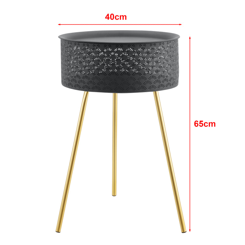 Croquis coté Table basse Forshaga Noir Doré [en.casa]
