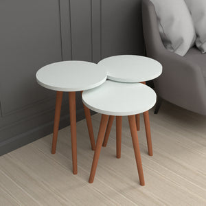 Table d'appoint Herrljunga en lot de 3, ronde, en différentes couleurs [en.casa]