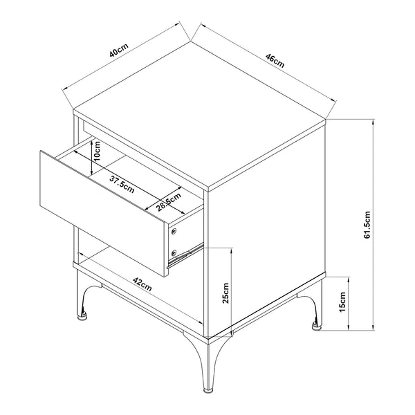 Table d'appoint Kistiandi 62 x 46 x 40 cm [en.casa]