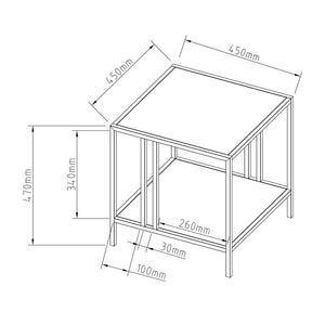 Table d'appoint Kumlinge acier [en.casa]