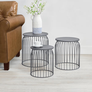 Lot de 3 Tables Gigognes Amherst 40x40x46 cm Plusieurs couleurs [en.casa]