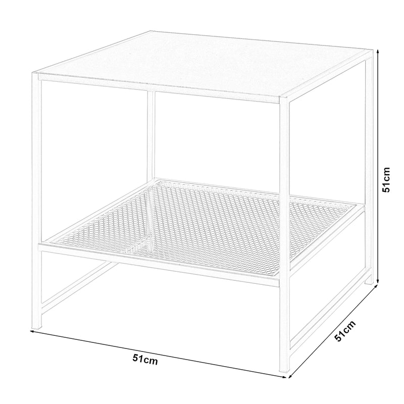 Croquis coté Table d'appoint Ruokolahti acier 51 x 51 x 51 cm [en.casa]