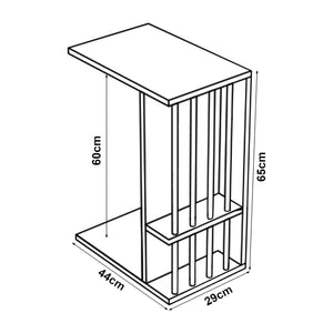Table d'appoint Siikainen panneau de particules bois plastique 44 x 29 x 65 cm [en.casa]