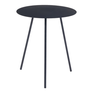 Table d'appoint Sula avec plateau rond métal noir [en.casa]