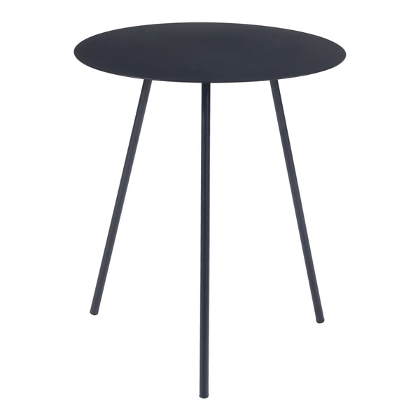 Table d'appoint Sula avec plateau rond métal noir [en.casa]