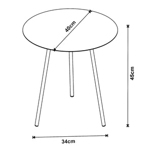 Table d'appoint Sula avec plateau rond métal noir [en.casa]