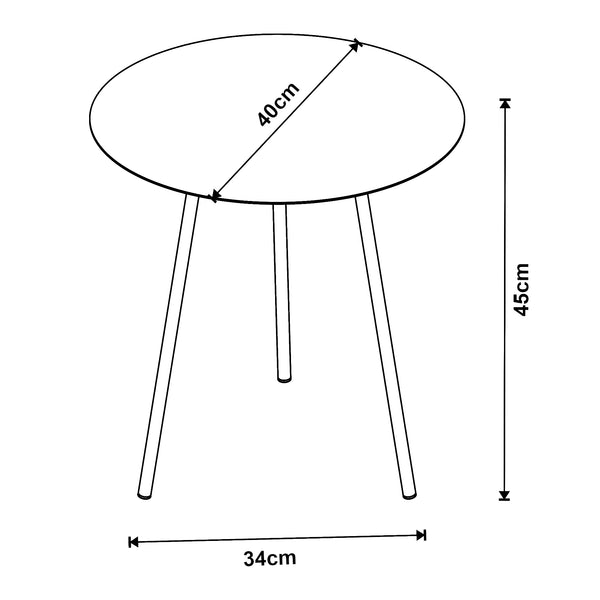 Table d'appoint Sula avec plateau rond métal noir [en.casa]
