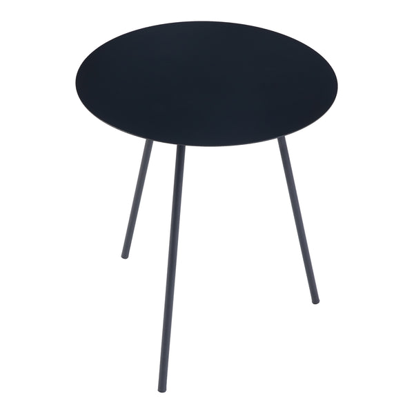 Table d'appoint Sula avec plateau rond métal noir [en.casa]