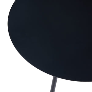 Table d'appoint Sula avec plateau rond métal noir [en.casa]