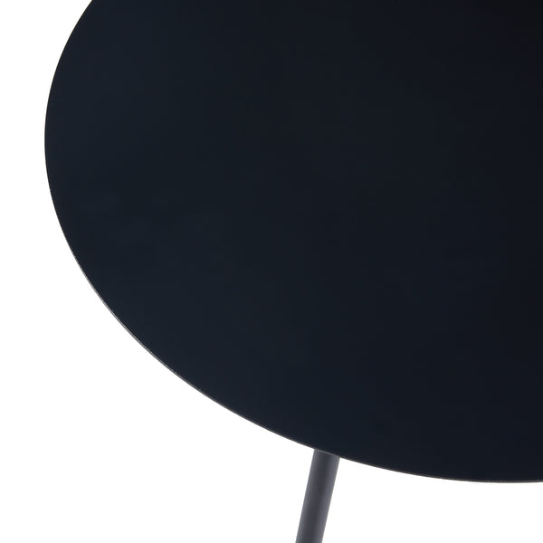 Table d'appoint Sula avec plateau rond métal noir [en.casa]