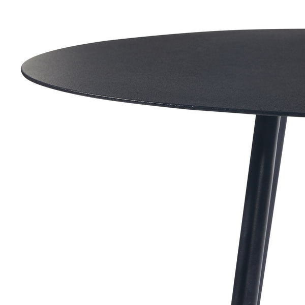 Table d'appoint Sula avec plateau rond métal noir [en.casa]