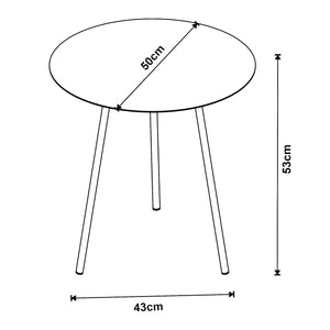 Table d'appoint Sula en métal noir en différentes tailles [en.casa]
