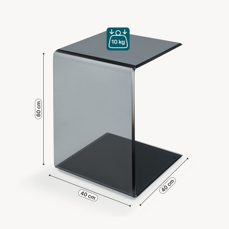 Croquis coté Table d'appoint Trölmapilu verre 60 x 40 x 40 cm [en.casa]