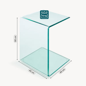 Table d'appoint Trölmapilu verre 60 x 40 x 40 cm [en.casa]