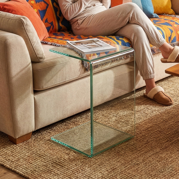 Table d'appoint Trölmapilu verre 60 x 40 x 40 cm [en.casa]