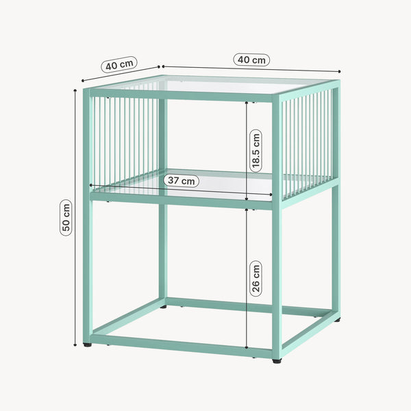Table d'appoint Tronevn avec plateau en verre [en.casa]