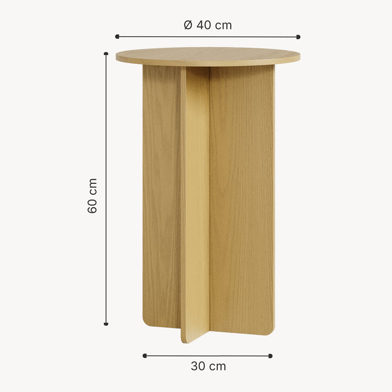 Croquis coté Table d’appoint Vappevn 60 x 40 cm [en.casa]