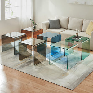 Table d’appoint Varlofrek verre trempé 50 x 50 x 50 cm [en.casa]