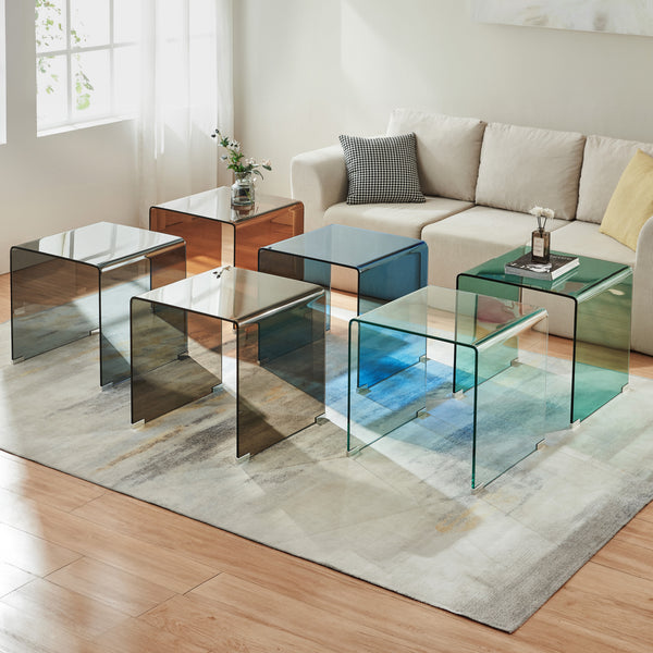 Table d’appoint Varlofrek verre trempé 50 x 50 x 50 cm [en.casa]