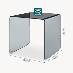 Table d’appoint Varlofrek verre trempé 50 x 50 x 50 cm [en.casa]