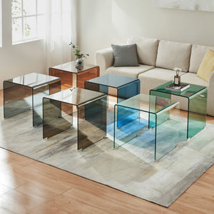 Table d’appoint Varlofrek verre trempé 50 x 50 x 50 cm [en.casa]
