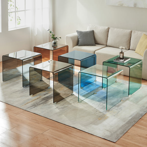 Table d’appoint Varlofrek verre trempé 50 x 50 x 50 cm [en.casa]