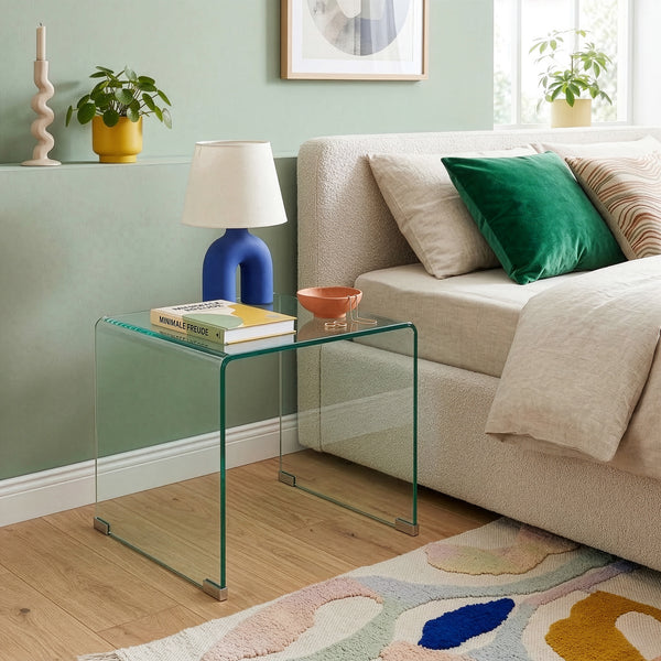 Table d’appoint Varlofrek verre trempé 50 x 50 x 50 cm [en.casa]
