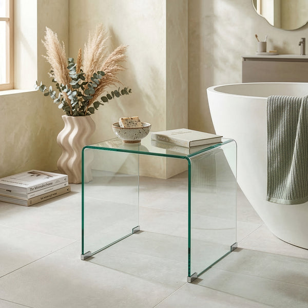 Table d’appoint Varlofrek verre trempé 50 x 50 x 50 cm [en.casa]