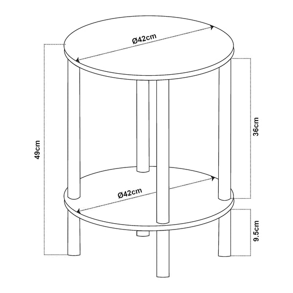 Table d'appoint Ves 49 x 42 cm [en.casa]