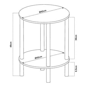 Table d'appoint Ves 49 x 42 cm [en.casa]